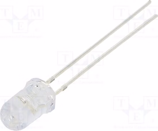 2 LED da 5 mm, bicolore (verde/blu), lampeggiante, 12000÷14400 mcd, angolo di emissione 30°. Diodo LED