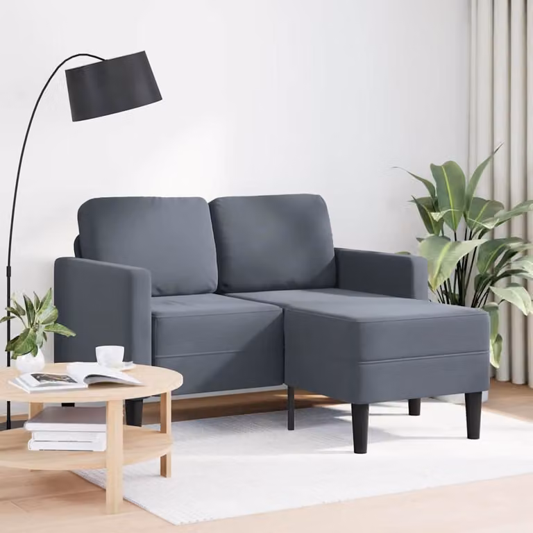 vidaXL Divano 2 Posti con Chaise a L Grigio scuro 125 cm in Velluto
