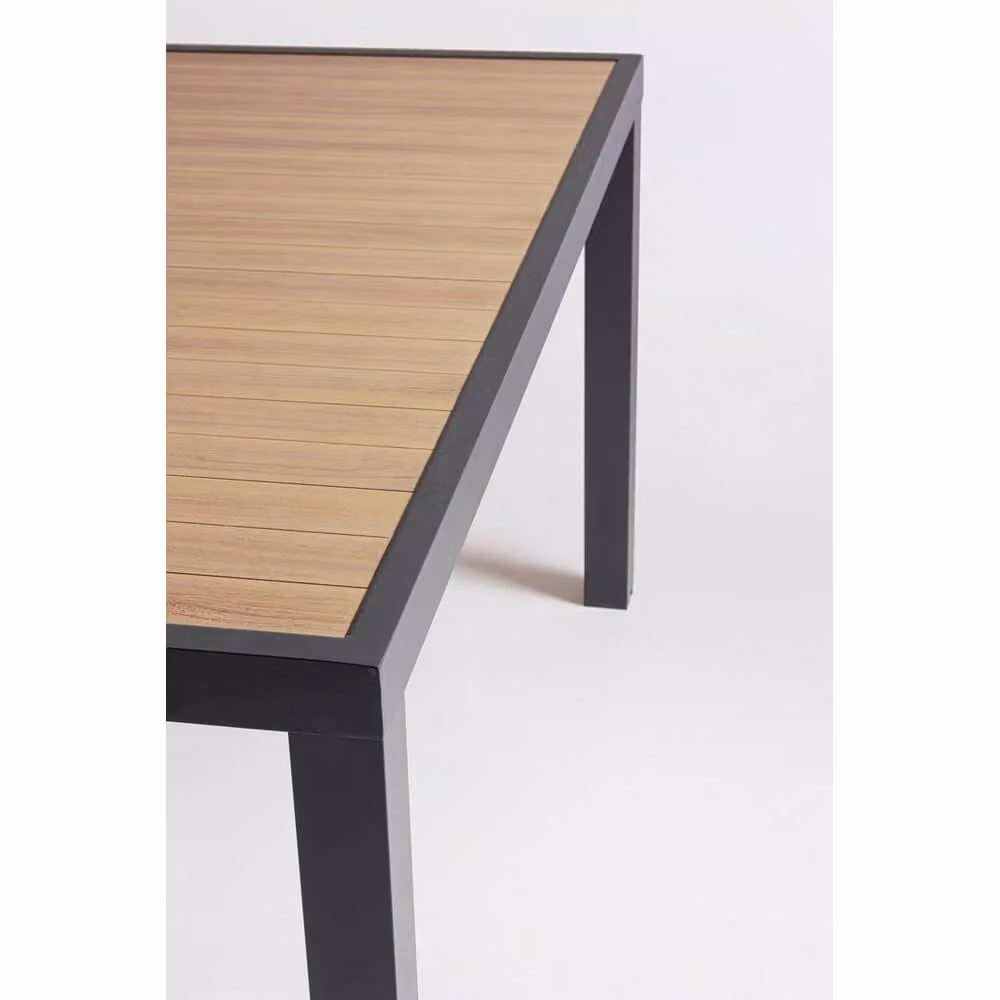 Tavolo da giardino quadrato Yes Everyday in alluminio antracite e marrone L/P/H: 136 x 136 x 75 cm – 2