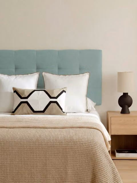 Testiera imbottita Evron Kenay Home colore menta L: 180 cm