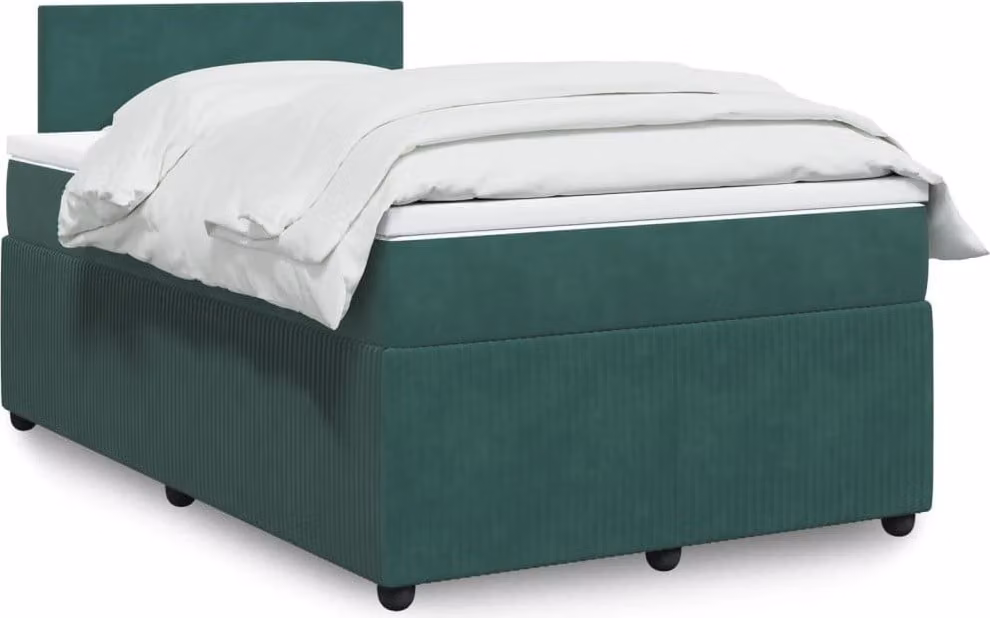 Maison Exclusive - Letto boxspring con materasso verde scuro 120x190 cm velluto