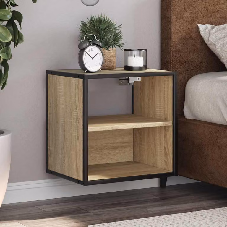 Set di 2 comodini da muro vidaXL in stile moderno, colore Rovere Sonoma, L 40 cm x P 31 cm x H 39,5 cm
