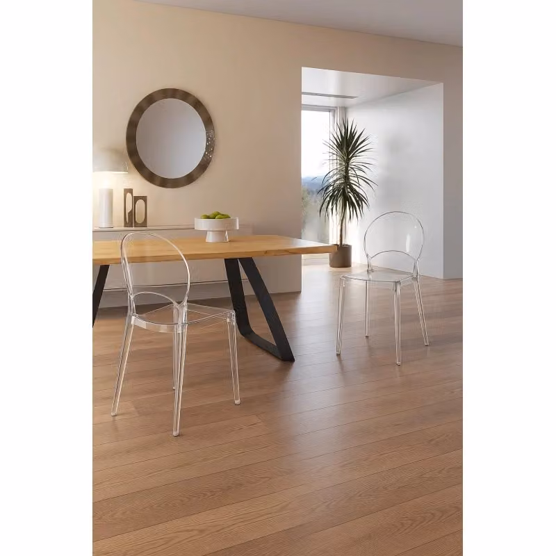 Sedia Stones in policarbonato trasparente con finitura lucida L: 49.5 cm, P: 53 cm, H: 84 cm – 2