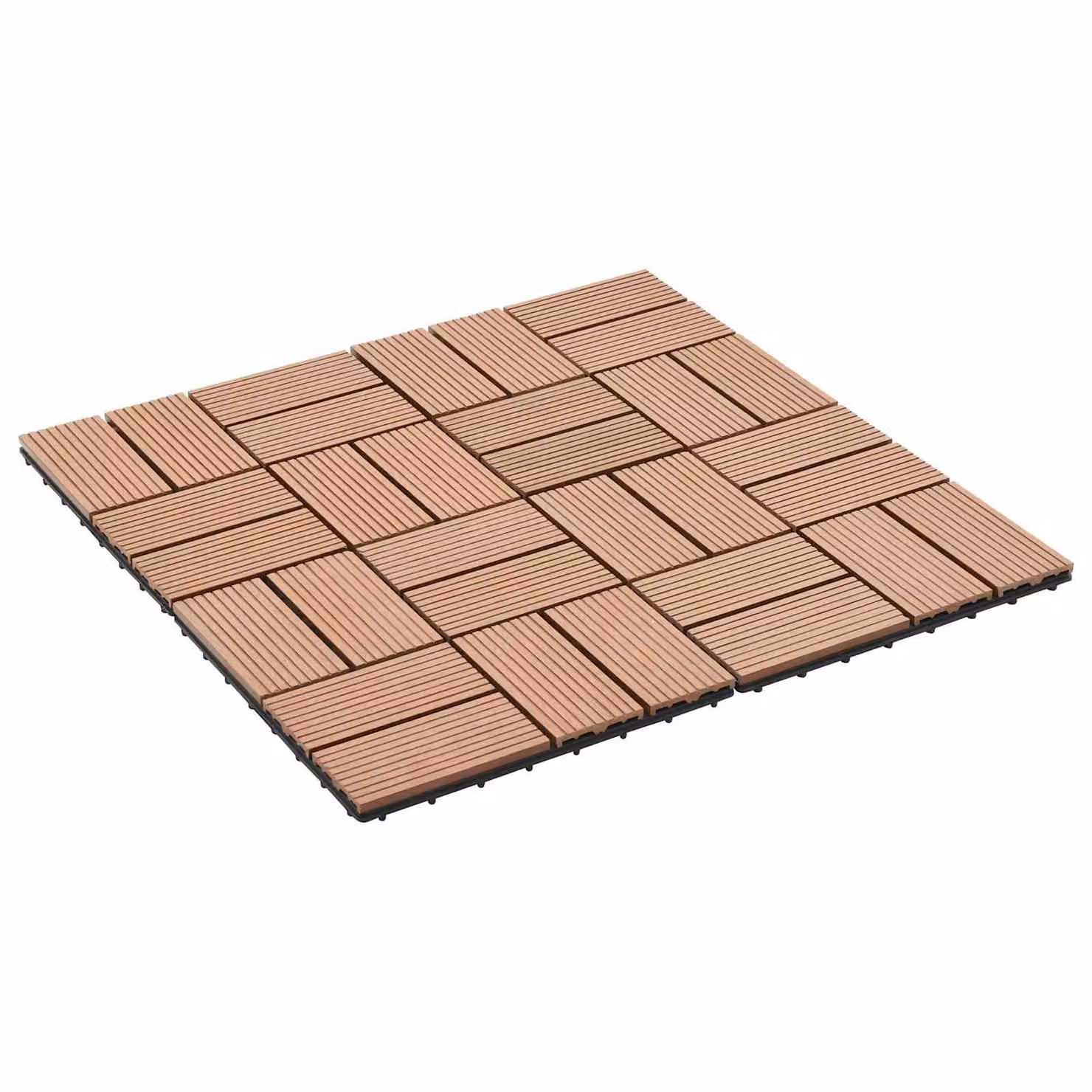 Set di 22 piastrelle per decking vidaXL in WPC marrone, L/P: 30 x 30 cm