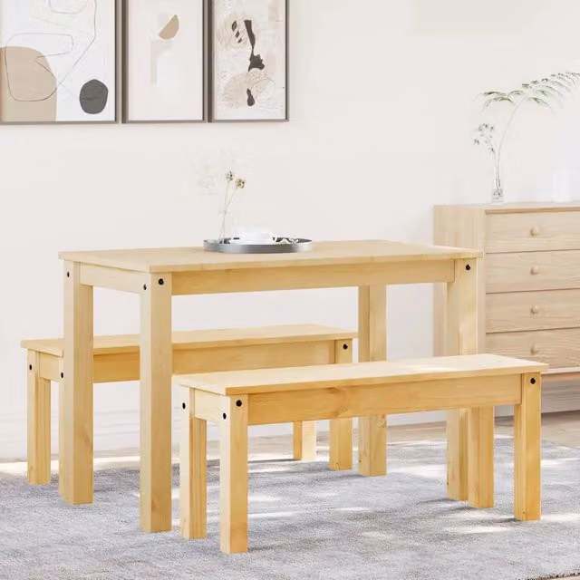 Set da Pranzo 3 pz Panama in Legno Massello di Pino 3345164
