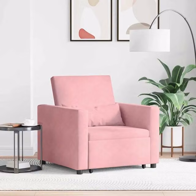 Divano letto estraibile singolo-Sofa Letto-Daybed Rosa chiaro 90 x 165 x 87 cm