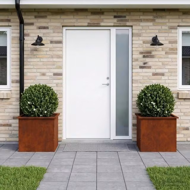 Fioriera da giardino con LED 2 pz Ruggine 50 x 60 x 48 cm 8008209