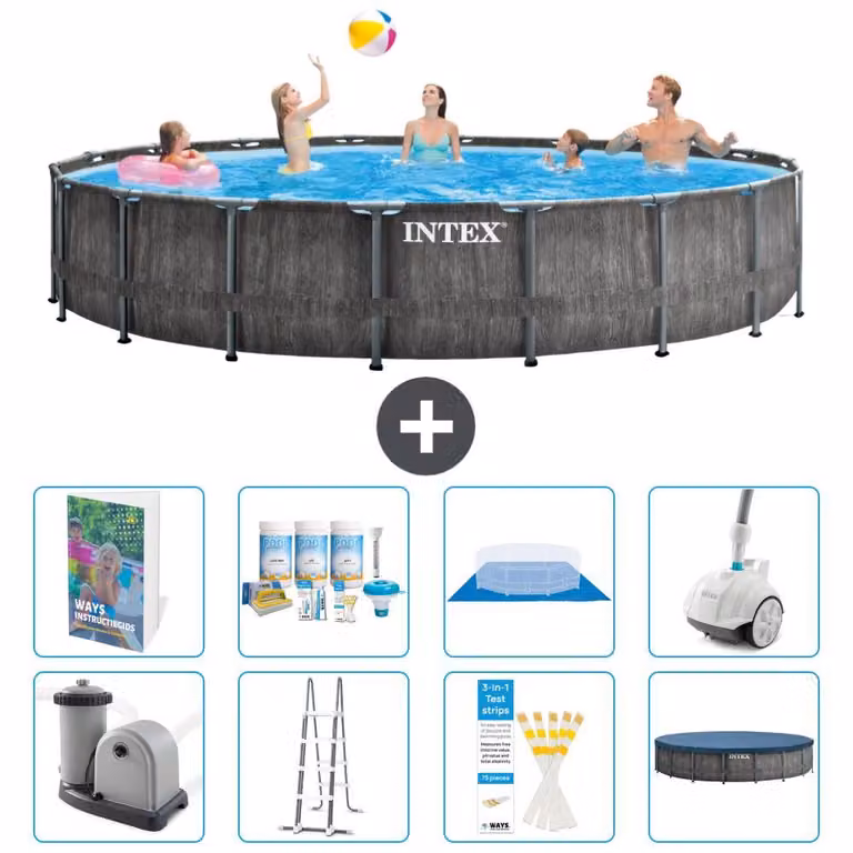 Struttura per piscina a forma di prisma - 549x122 cm - composta da 7 elementi - modello S658