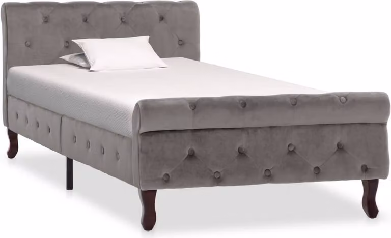 vidaXL Struttura letto in velluto grigio 90 x 200 cm - Struttura letto - Cornici letto - Struttura letto - Letto