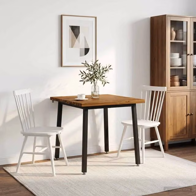 Tavolo da pranzo quadrato vidaXL in legno di acacia naturale e nero L/P/H: 80 x 80 x 75 cm – 1