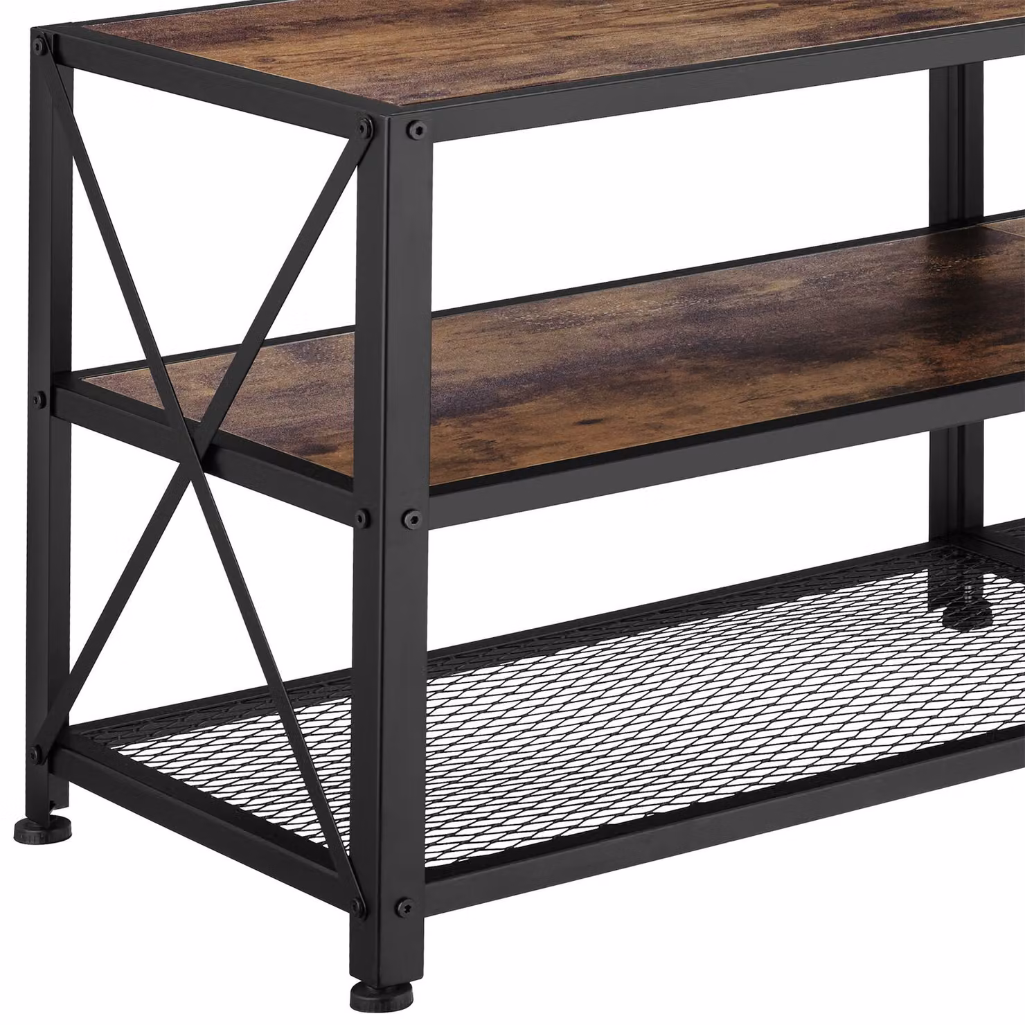 Mobile basso tectake in stile industriale color marrone con finitura opaca L: 161 cm, P: 41,5 cm, H: 50,5 cm – 1