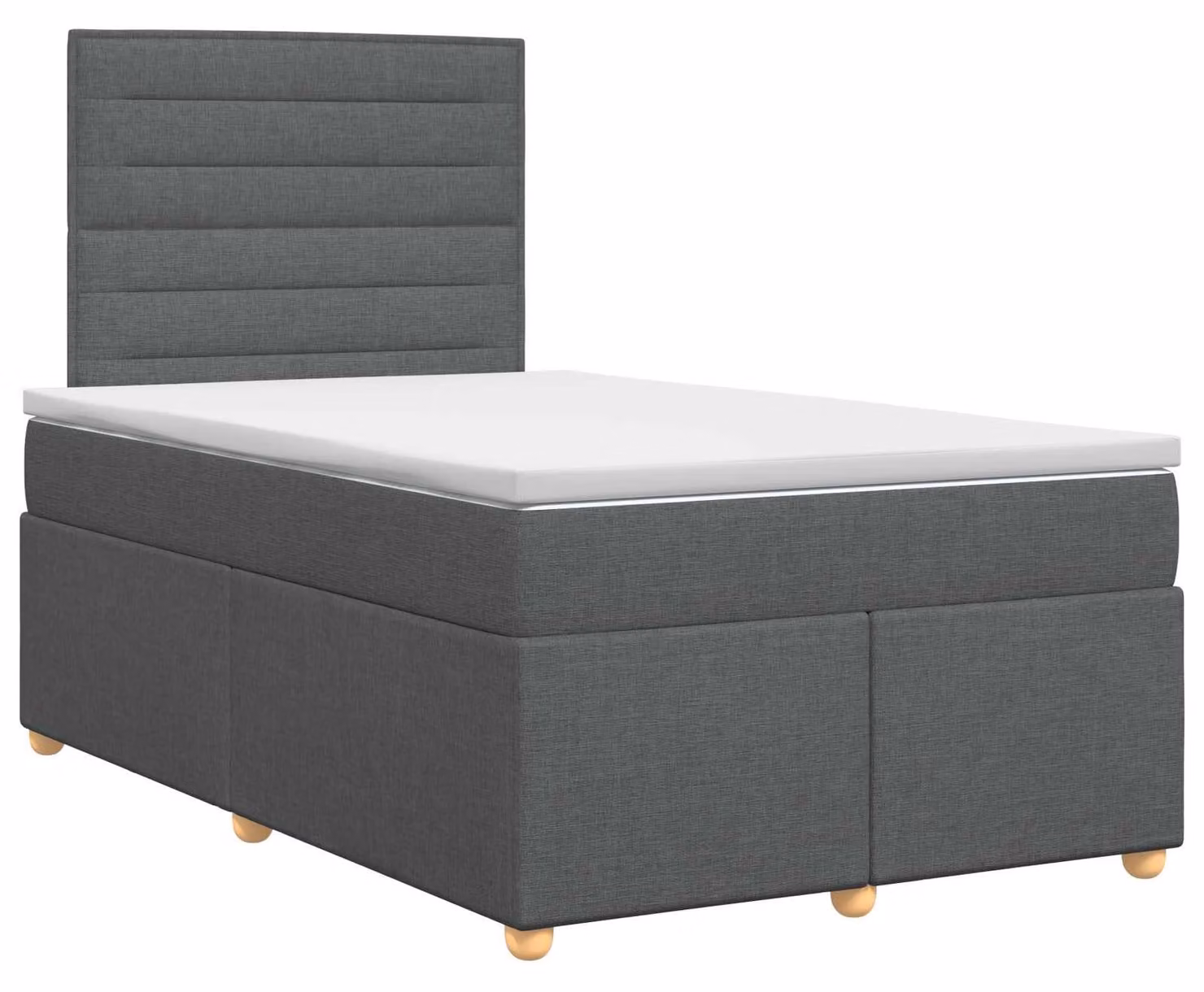 Letto a molle con materasso grigio scuro 120 x 200 cm in tessuto