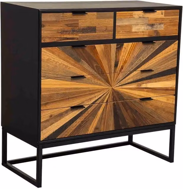 Credenza in legno di recupero marrone 80x39,5x81h cm
