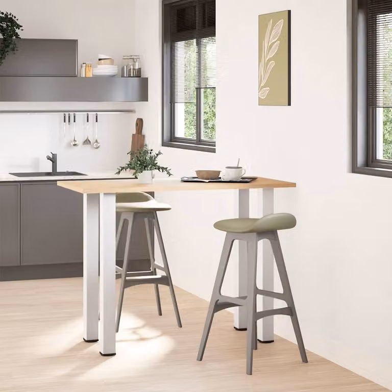 vidaXL Gambe per tavolo da bar 4 pz bianche 100-102 cm in acciaio