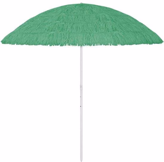 Grande ombrellone tropicale in paglia per giardino, terrazza e spiaggia - Ø 300 cm - verde - resistente ai raggi UV