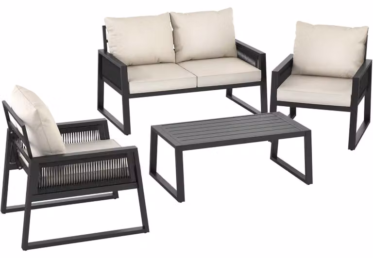 Set da giardino in alluminio Captive di tectake® con design Rope