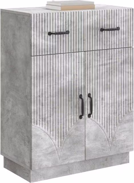 Credenza moderna Design In in legno ingegnerizzato grigio cemento L: 66 cm, P: 34,5 cm, H: 87 cm