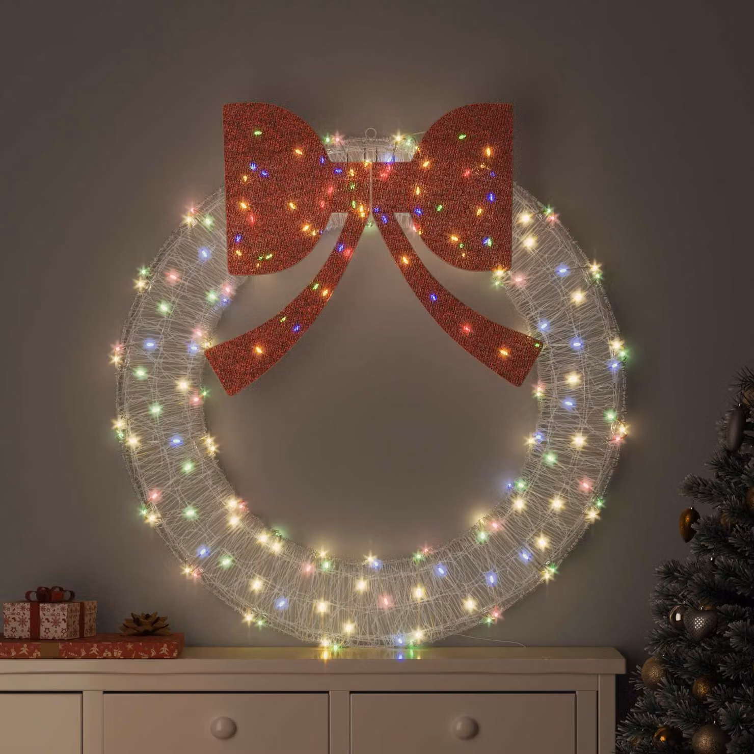 vidaXL Corona Decorazione LED Multicolore con Telecomando, L: 120 cm