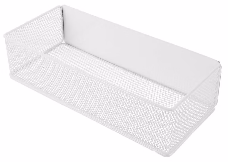 Organizzatore magnetico per cucina, in metallo, colore bianco, dimensioni 28x12x7 cm
