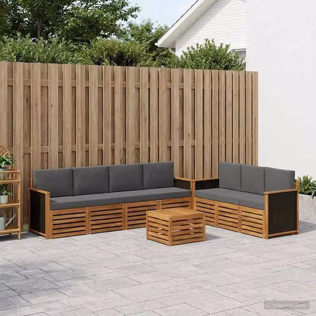 Set divani 8 pz Legno di Acacia Massello 3384103