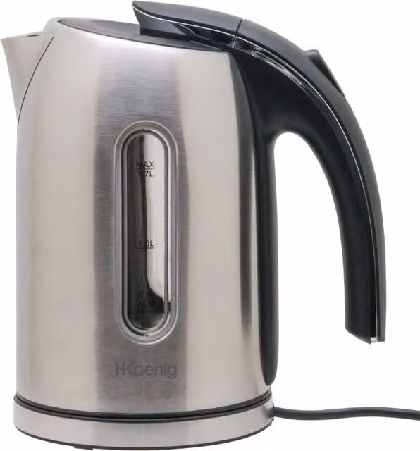 Bollitore elettrico H.Koenig BO17 in acciaio inox, 1,7 l, 2200 W, blu e argento – 2