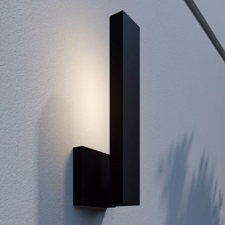Applique da esterni a LED Isadore Lindby, Nero, Alluminio, Moderno, Applique LED da esterni
