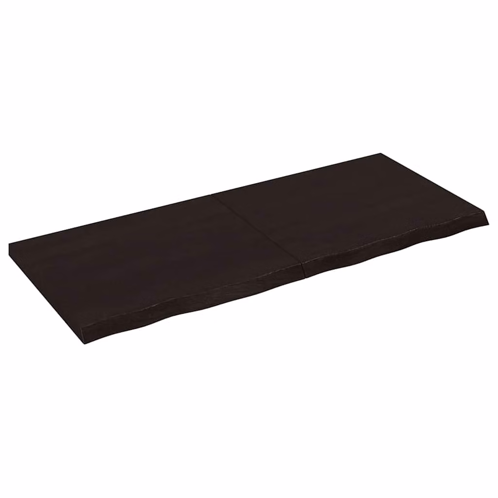 Piano Tavolo in Rovere Massello con Bordo Naturale vidaXL, Marrone, L: 120 cm, P: 50 cm, H: 2-4 cm