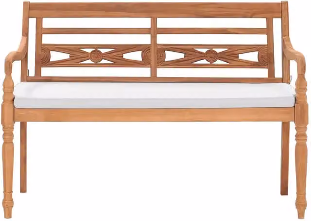 Panchina Batavia con Cuscini 120 cm in Teak 43057