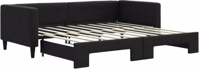 Divano letto | Sof¨¤ letto | Letto singolo Estraibile Nero 90x190 cm in Tessuto