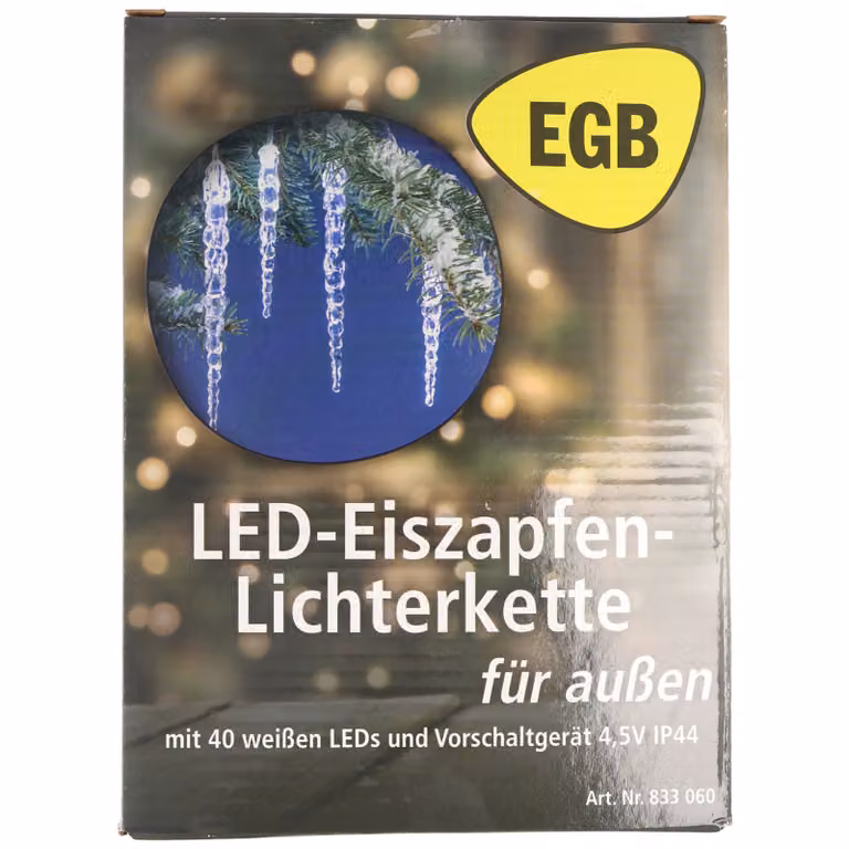 EGB LED ghiacciolo luci fiabesche 40 coni bianco LED 4027236043409