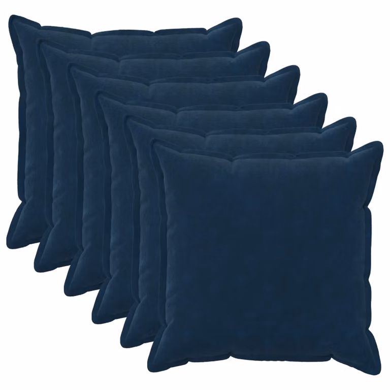 vidaXL Federa 6 pcs HOUTEN Blu 80 x 80 cm Fleece in microfibra