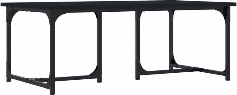 Tavolino da Salotto Nero 90x50x35 cm in Legno Multistrato