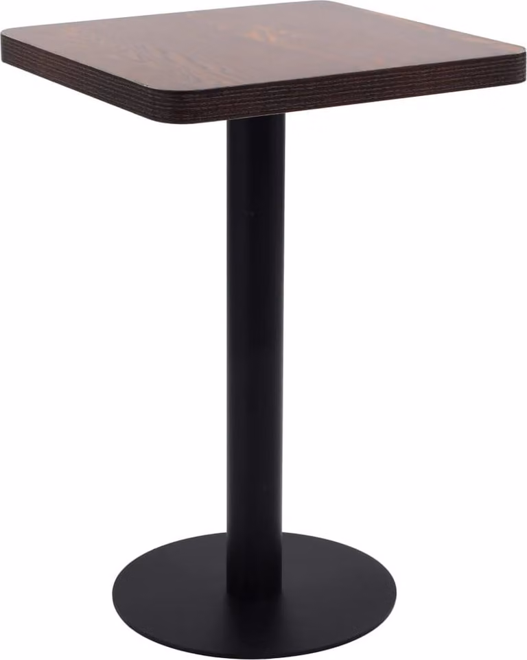 The Living Store Tavolo da bistrot marrone scuro 50x50 cm MDF