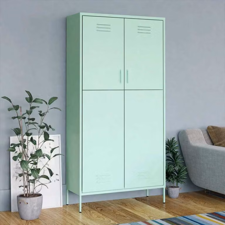 The Living Store Armadio verde menta 90x50x180 cm in acciaio