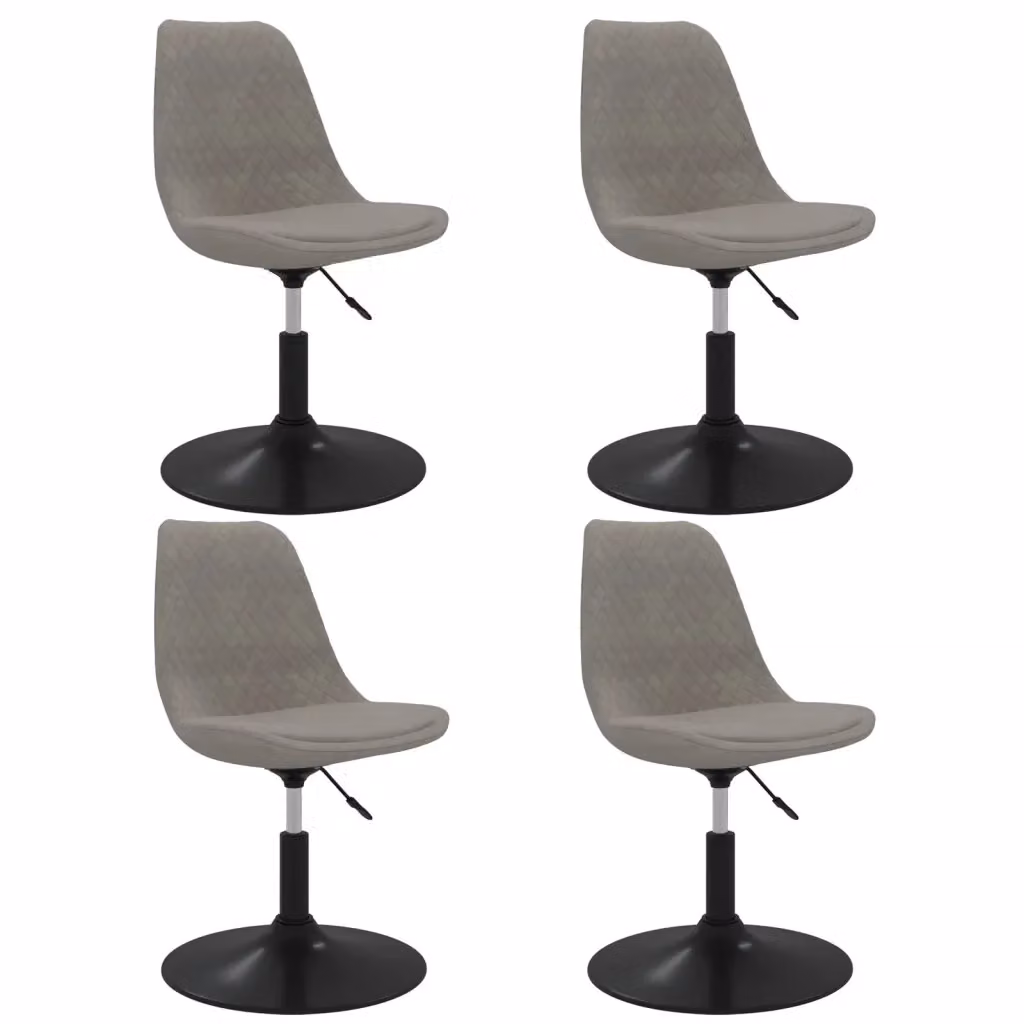 Set di 4 sedie da pranzo girevoli vidaXL in velluto grigio con base in metallo e plastica – 2
