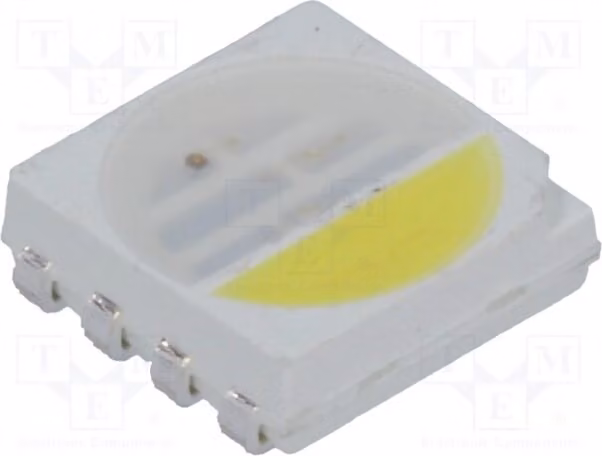 2 LED SMD PLCC8, potenza: 20mA, angolo di emissione: 140°, dimensioni: 5x5x1,6mm. Versione: quattro colori, modello: OSFW4BS8C1A. LED