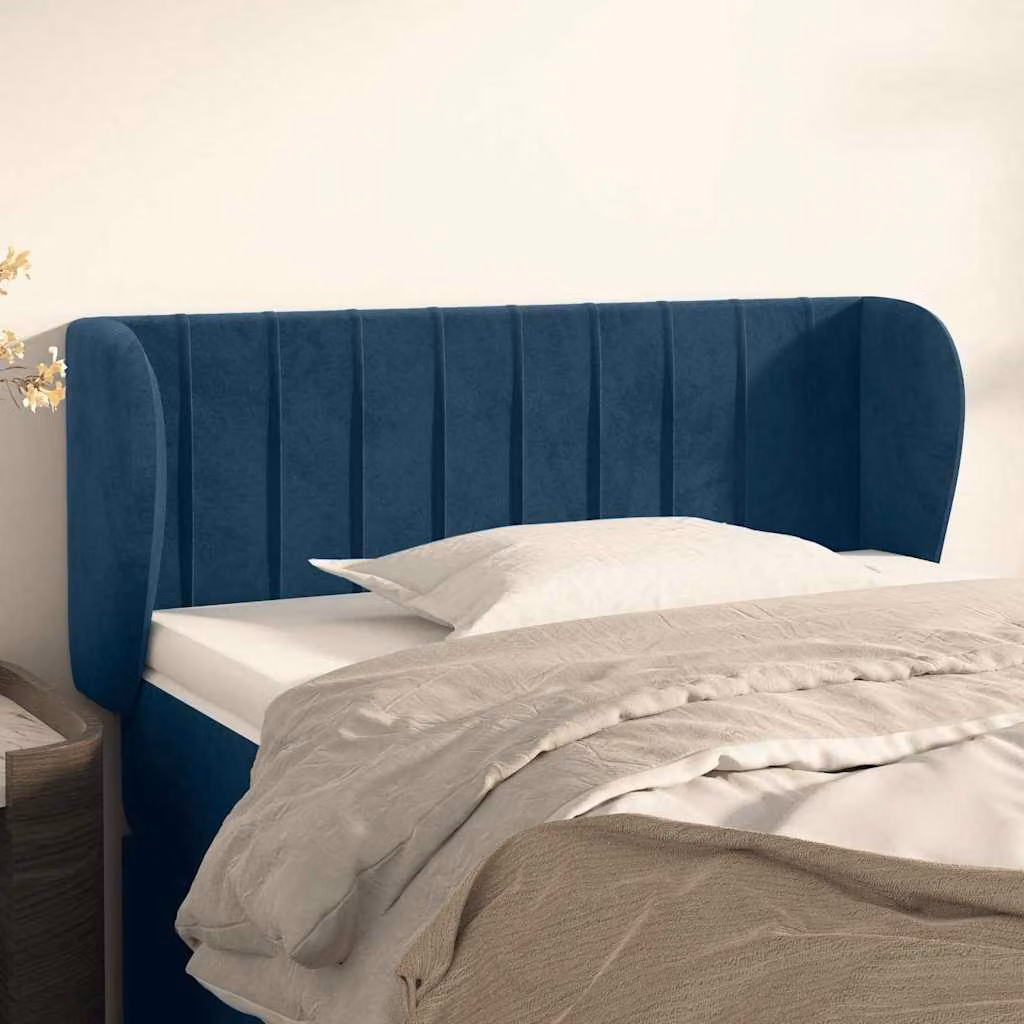 Testiera ad orecchio vidaXL in velluto blu scuro L: 103 cm, P: 23 cm, H: 78-88 cm