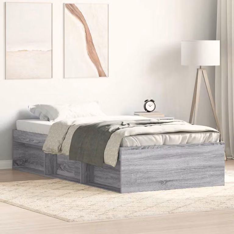 Giroletto vidaXL in legno di pino color grigio Sonoma con doghe fisse L: 75 cm, P: 190 cm