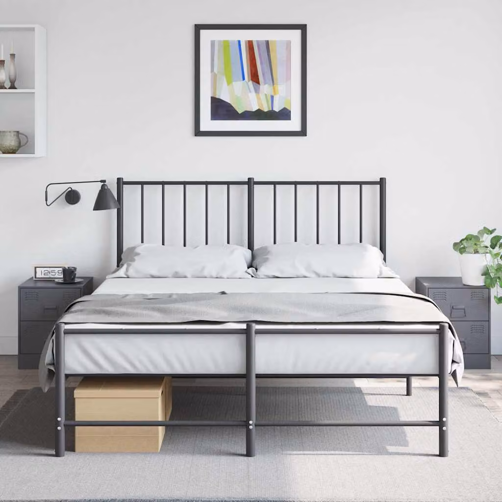 Set di 2 comodini moderni vidaXL in acciaio antracite L 34,5 cm x P 39 cm x H 44 cm