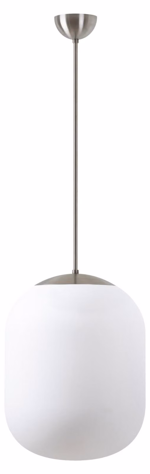 OSMONT TAN58124 TANIA P1 apparecchio a sospensione in vetro acciaio inox spazzolato / bianco IP40 100W E27