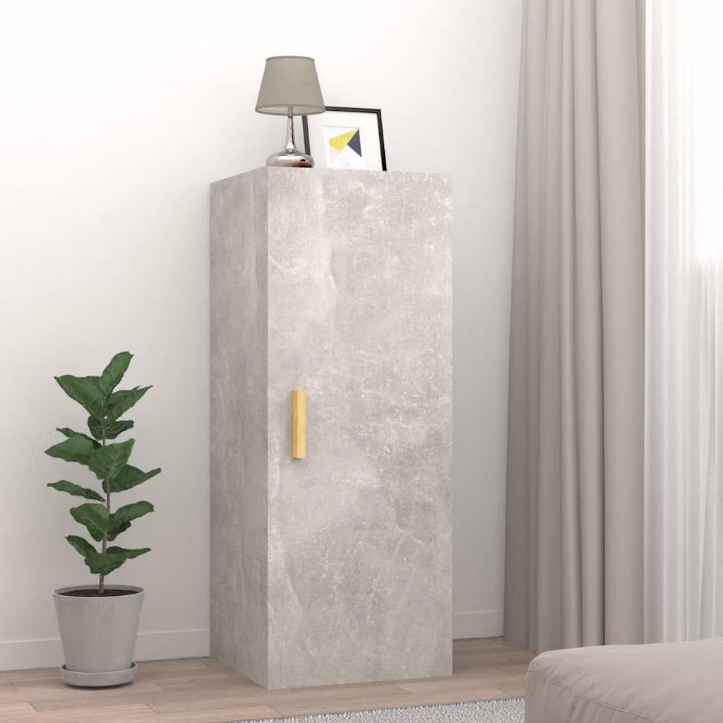 Armadietto a muro vidaXL moderno in legno MDF grigio opaco L: 34,5 cm, P: 34 cm, H: 90 cm