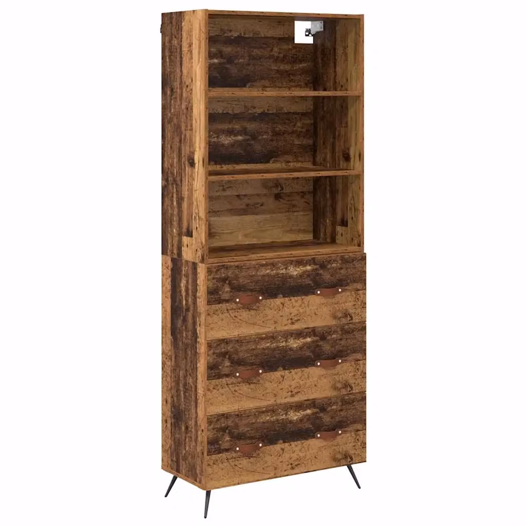 Credenza moderna vidaXL in legno ingegnerizzato marrone L: 69,5 cm, P: 34 cm, H: 180 cm – 2