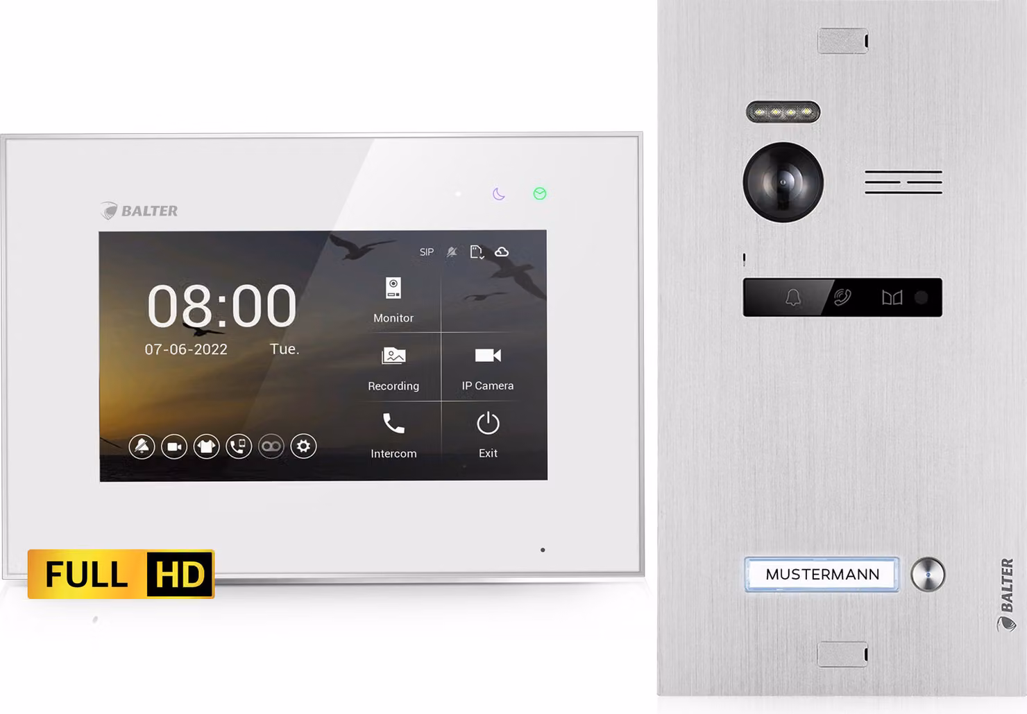 Videocitofono HD per casa monofamiliare, 1x monitor, Balter EVO HD