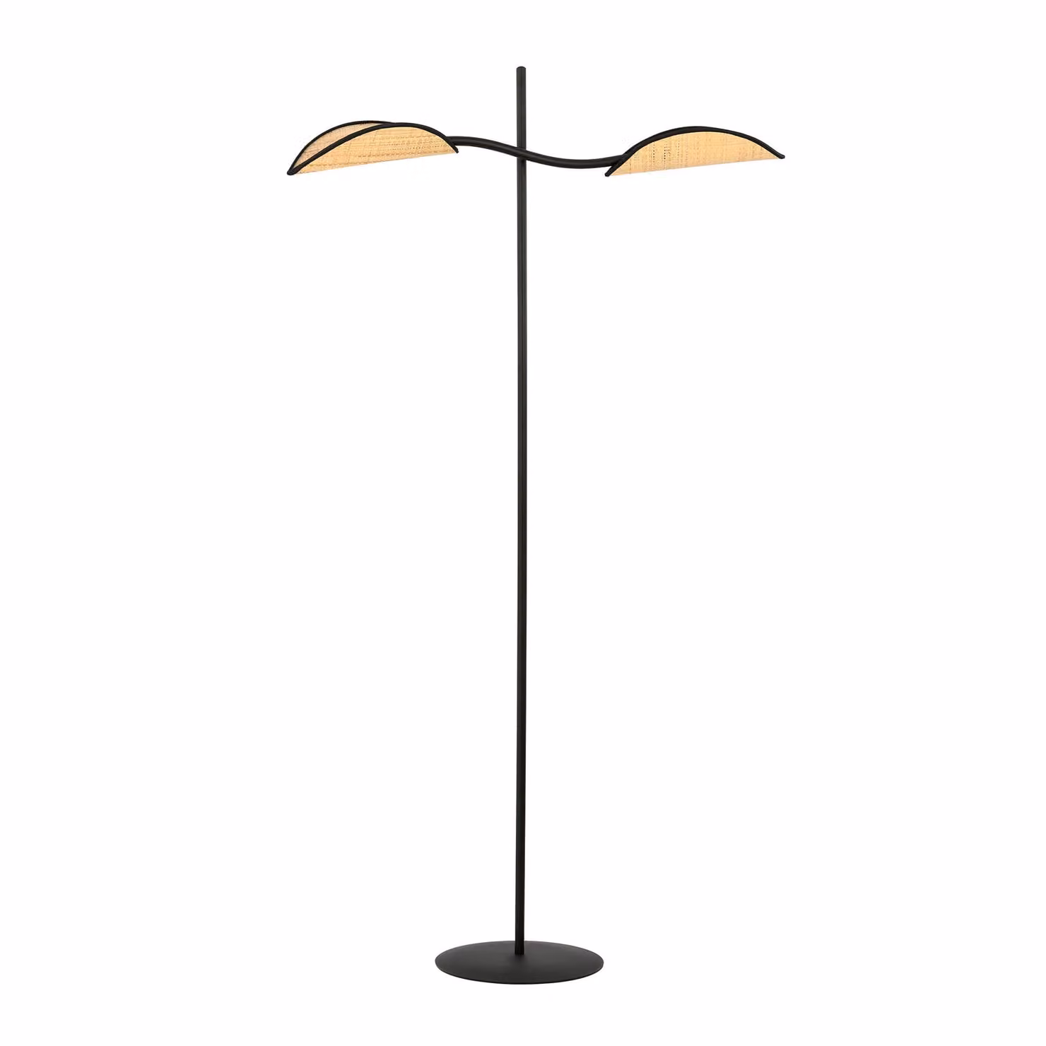 Lampada da terra Emibig 2xE14 40W LOTUS LP2 NERA/RATTAN 1108/LP2