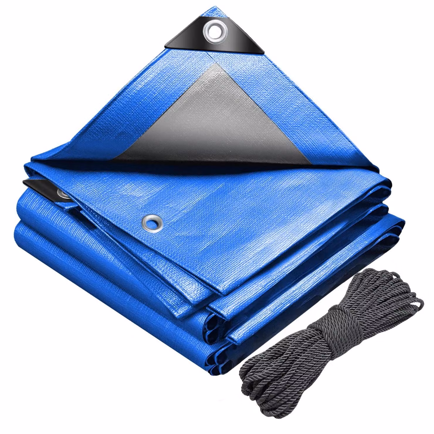 VOUNOT® Telo di copertura 6x8 m, 180 g/m², impermeabile, per autocarri, con occhielli, in tessuto, blu