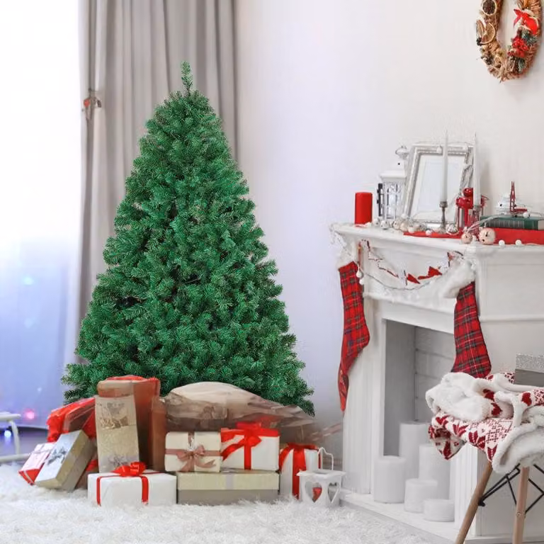 Jayseuw 150cm Albero di Natale Artificiale con 488 punte aghi in PVC Supporto in metallo e sistema pieghevole Albero di Natale Verde