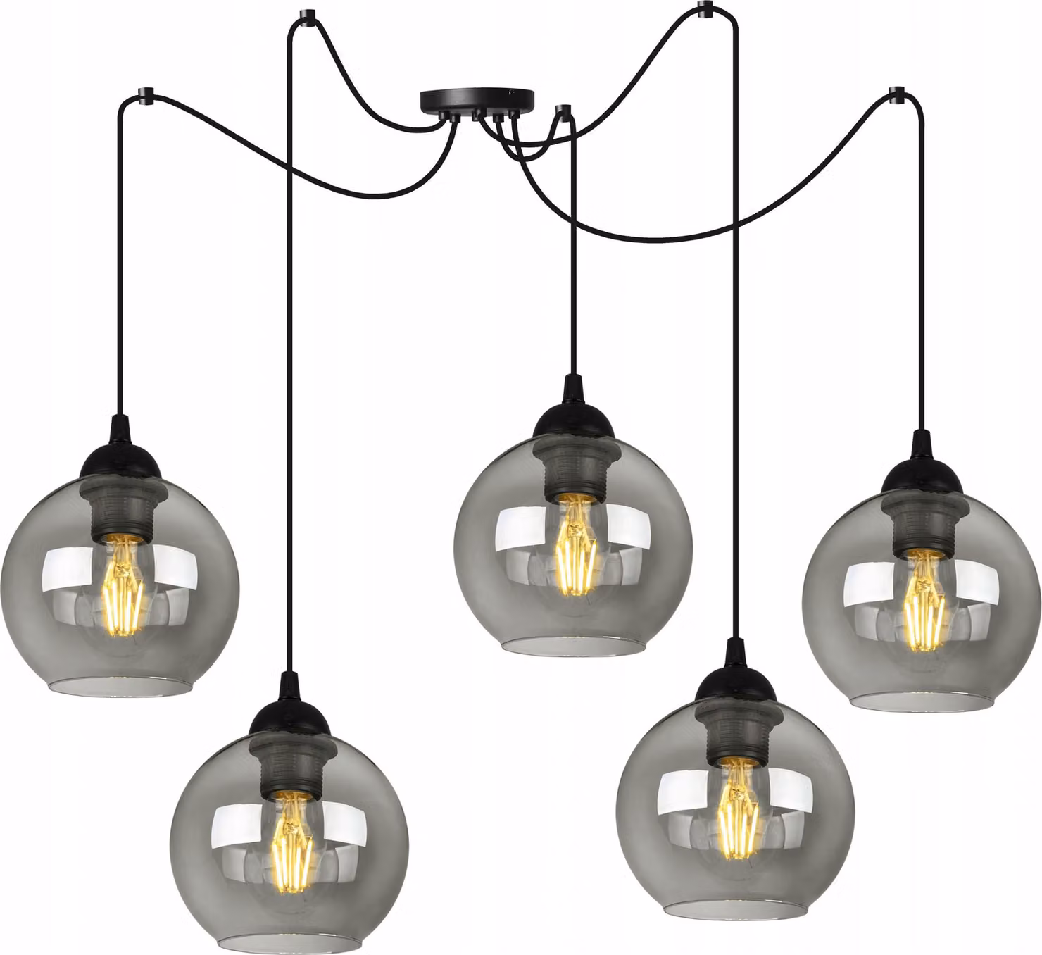 Elegante Lampada A Sospensione A Ragno Con Paralume In Vetro