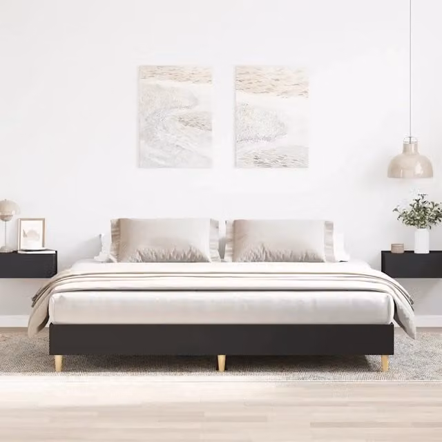 Giroletto vidaXL in legno multistrato nero con doghe fisse L/P: 200 x 200 cm – 1