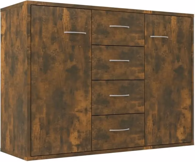 Credenza | Madia | Buffet da pranzo | Armadio da pranzo Rovere Fumo 88x30x65 cm in Legno Multistrato