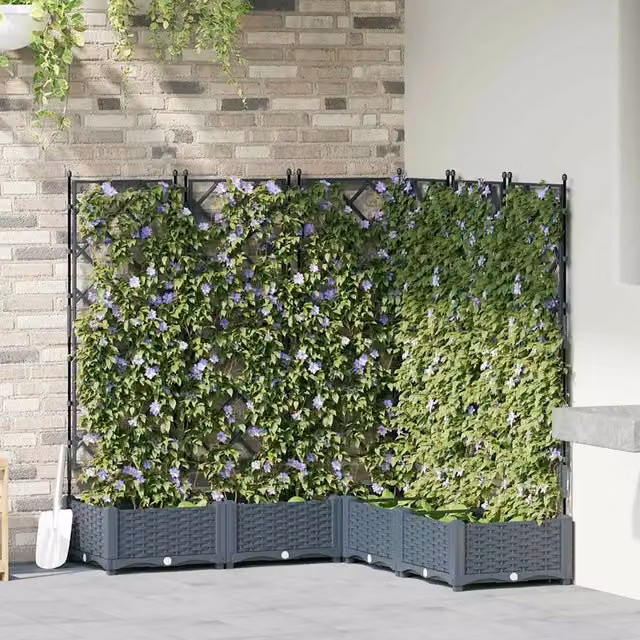 Set di 5 vasi da giardino vidaXL in plastica grigi L: 120 cm, P: 120 cm, H: 125,5 cm – 1